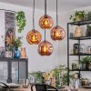 Ripoll Suspension, Boule lumineuse, Suspension grappe Cuivré, 4 lumières