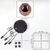 Ripoll Suspension, Boule lumineuse, Suspension grappe Cuivré, 4 lumières