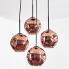 Ripoll Suspension, Boule lumineuse, Suspension grappe Cuivré, 4 lumières