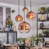 Koyoto Suspension, Boule lumineuse, Suspension grappe Clair, Cuivré, 4 lumières