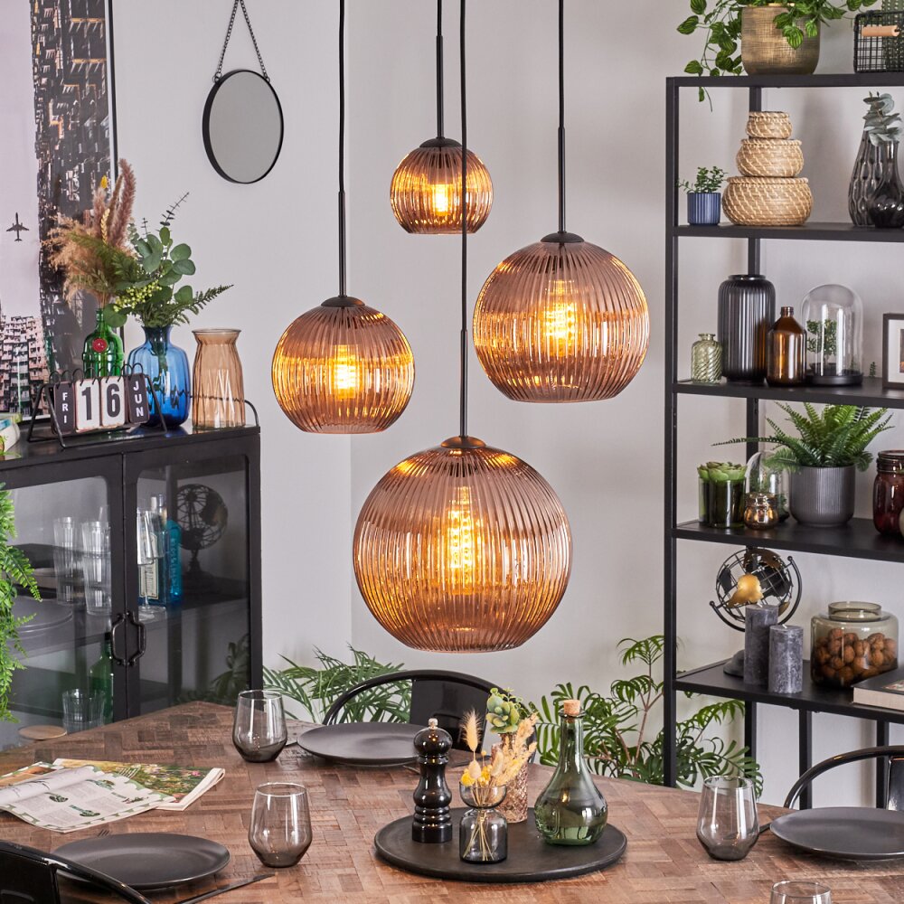 Koyoto Suspension, Boule lumineuse, Suspension grappe Cuivré, 4 lumières main product photo