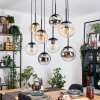 Gastor Suspension, Boule lumineuse, Suspension Ambre, Chrome, Clair, Fumé, 8 lumières