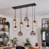 Gastor Suspension, Boule lumineuse, Suspension Ambre, Chrome, Clair, Fumé, 8 lumières