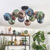 Koyoto Plafonnier, Boule lumineuse 89 cm Bleu, Vert, Cuivré, 12 lumières