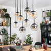 Gastor Suspension, Boule lumineuse, Suspension Ambre, Clair, Fumé, 8 lumières