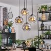 Ripoll Boule lumineuse, Suspension grappe Chrome, Clair, Fumé, 4 lumières
