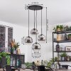 Ripoll Boule lumineuse, Suspension grappe Chrome, Clair, Fumé, 4 lumières