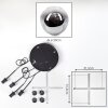 Ripoll Boule lumineuse, Suspension grappe Chrome, Clair, Fumé, 4 lumières