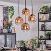 Ripoll Suspension, Boule lumineuse, Suspension grappe Clair, Cuivré, 4 lumières