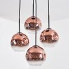 Ripoll Suspension, Boule lumineuse, Suspension grappe Clair, Cuivré, 4 lumières
