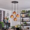 Ripoll Suspension, Boule lumineuse, Suspension grappe Clair, Cuivré, 4 lumières