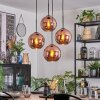 Ripoll Suspension, Boule lumineuse, Suspension grappe Cuivré, 4 lumières