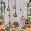 Koyoto Suspension, Boule lumineuse, Suspension Ambre, Chrome, Clair, Fumé, 6 lumières
