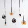 Koyoto Suspension, Boule lumineuse, Suspension Ambre, Chrome, Clair, Fumé, 6 lumières