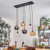Koyoto Suspension, Boule lumineuse, Suspension Ambre, Chrome, Clair, Fumé, 6 lumières
