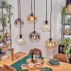 Koyoto Suspension, Boule lumineuse, Suspension Ambre, Clair, Fumé, 6 lumières