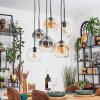 Koyoto Suspension, Boule lumineuse, Suspension Ambre, Clair, Fumé, 6 lumières