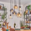Koyoto Suspension, Boule lumineuse, Suspension Ambre, Clair, Fumé, 6 lumières