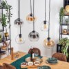 Koyoto Suspension, Boule lumineuse, Suspension Ambre, Clair, Fumé, 6 lumières