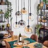 Koyoto Suspension, Boule lumineuse, Suspension Ambre, Clair, Fumé, 6 lumières
