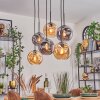 Ripoll Suspension, Boule lumineuse, Suspension Ambre, Fumé, 6 lumières