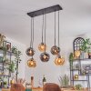 Ripoll Suspension, Boule lumineuse, Suspension Ambre, Fumé, 6 lumières
