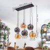 Ripoll Suspension, Boule lumineuse, Suspension Ambre, Fumé, 6 lumières