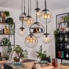 Gastor Suspension, Boule lumineuse, Suspension Ambre, Chrome, Clair, Fumé, 8 lumières