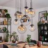 Gastor Suspension, Boule lumineuse, Suspension Ambre, Clair, Fumé, 8 lumières