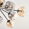 Ripoll Plafonnier, Boule lumineuse Ambre, Clair, Fumé, 10 lumières