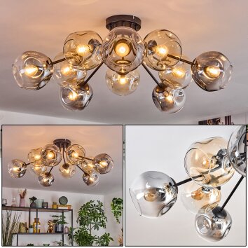 Ripoll Plafonnier, Boule lumineuse Ambre, Clair, Fumé, 10 lumières