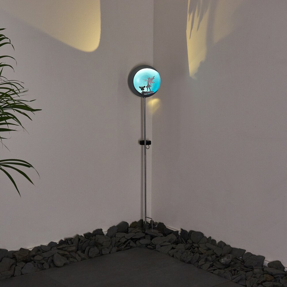 lampe solaire Loano LED Bleu, Argenté, 1 lumière