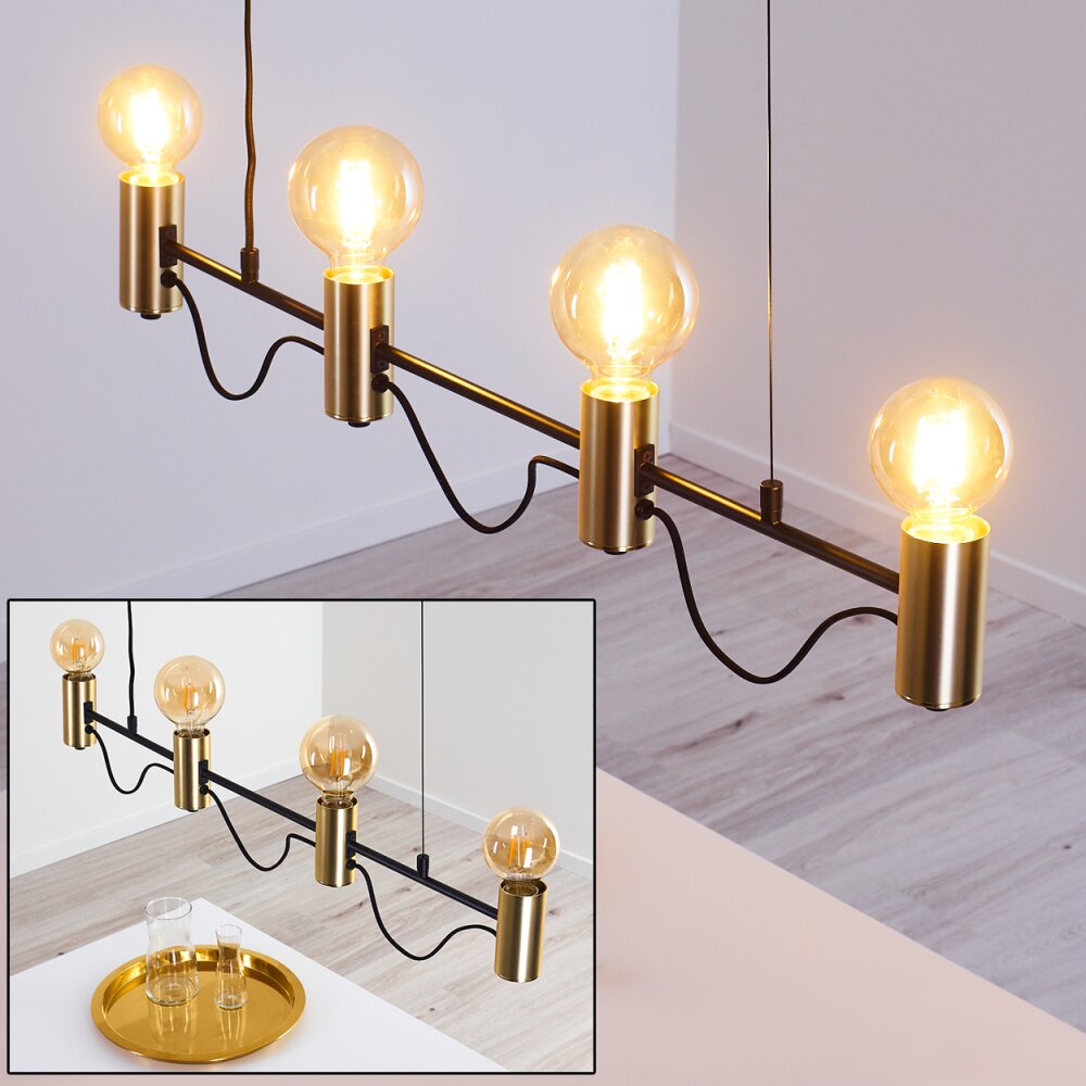 Suspension Gnarp Noir doré, 4 lumières main product photo