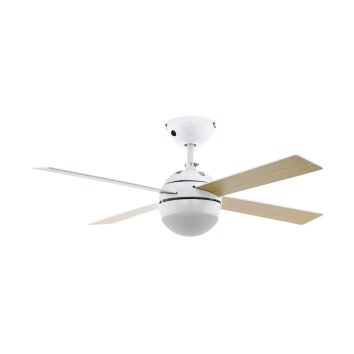 Ventilateur de plafond Eglo LOSCIALE Blanc, 1 lumière, Télécommandes