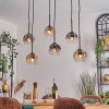 Ripoll Suspension, Boule lumineuse, Suspension Ambre, Clair, Fumé, 6 lumières