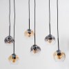Ripoll Suspension, Boule lumineuse, Suspension Ambre, Clair, Fumé, 6 lumières