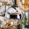 Gastor Suspension, Boule lumineuse, Suspension Ambre, Chrome, Clair, Fumé, 8 lumières