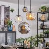 Ripoll Suspension, Boule lumineuse, Suspension grappe Ambre, Chrome, Clair, Fumé, 4 lumières