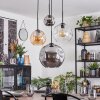 Ripoll Suspension, Boule lumineuse, Suspension grappe Ambre, Chrome, Clair, Fumé, 4 lumières