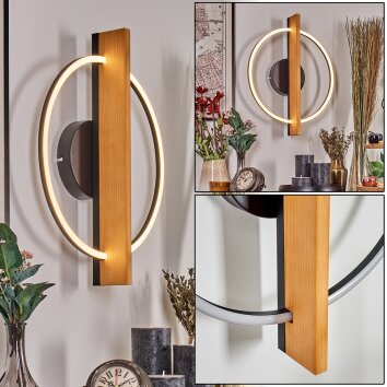 Pompu Applique murale LED Écru, Noir, 1 lumière