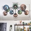 Koyoto Plafonnier, Boule lumineuse 85 cm Bleu, Vert, Cuivré, 10 lumières