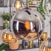 Koyoto Suspension, Boule lumineuse, Suspension Ambre, Chrome, Clair, Fumé, 6 lumières