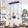 Koyoto Suspension, Boule lumineuse, Suspension Ambre, Chrome, Clair, Fumé, 6 lumières