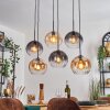Koyoto Suspension, Boule lumineuse, Suspension Ambre, Clair, Fumé, 6 lumières