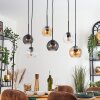 Koyoto Suspension, Boule lumineuse, Suspension Ambre, Clair, Fumé, 6 lumières