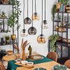 Koyoto Suspension, Boule lumineuse, Suspension Ambre, Clair, Fumé, 6 lumières