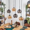 Koyoto Suspension, Boule lumineuse, Suspension Ambre, Fumé, 6 lumières