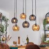 Koyoto Suspension, Boule lumineuse, Suspension Ambre, Fumé, 6 lumières
