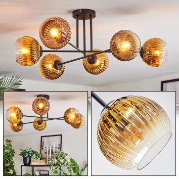 Koyoto Plafonnier, Boule lumineuse 78 cm Or, Clair, 6 lumières
