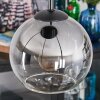 Koyoto Suspension, Boule lumineuse, Suspension grappe 35 cm Ambre, Chrome, Clair, Fumé, 4 lumières